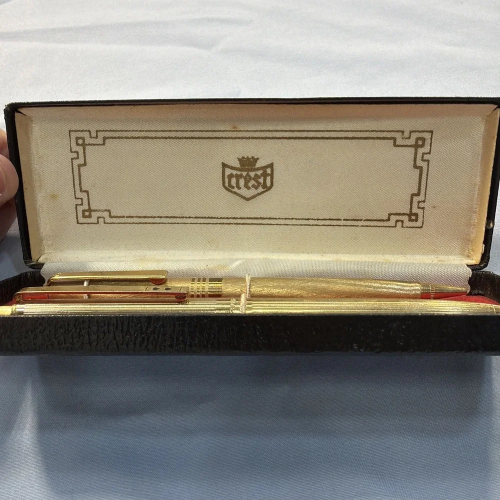 Paper Mate Pen Double‎ Heart • Gold Tone • Gold Tone Pencil With Eraser